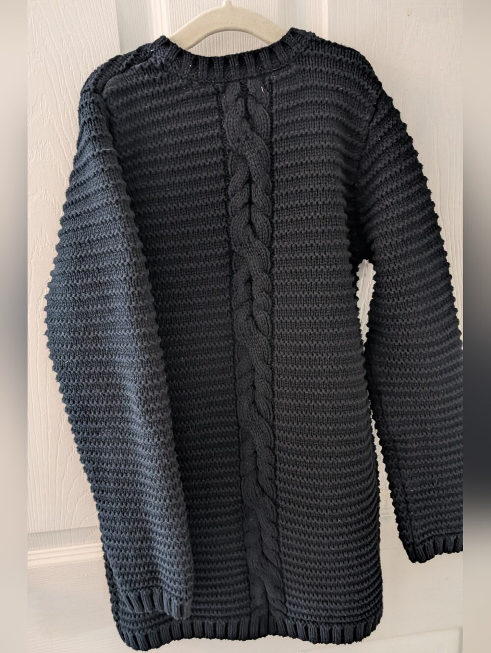 ๐ธADD ON Tahari Girls Black Knit Cardigan with White Bow Accents, Size Medium 7/8 - Picture 3 of 9